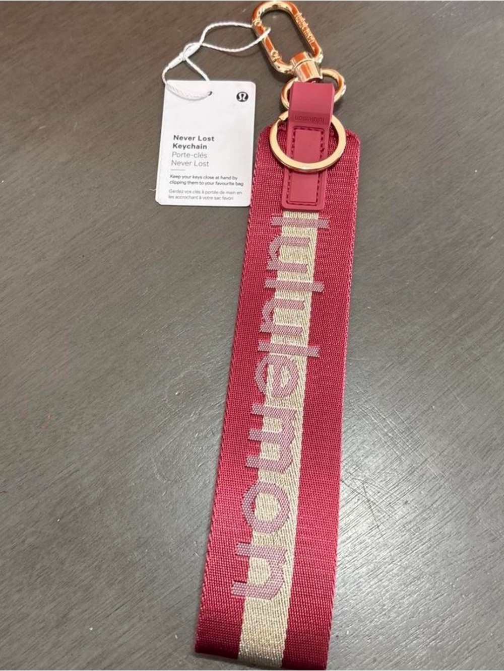 lululemon athletica Never Lost Wristlet in Burgundy and Gold